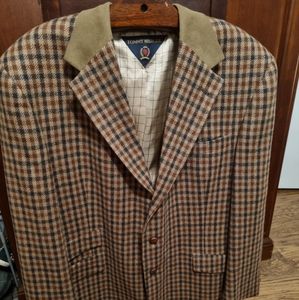 Vintage Tommy Hilfiger Sport Coat Blazer Jacket Wool Plaid Lined USA Sz 44, XL